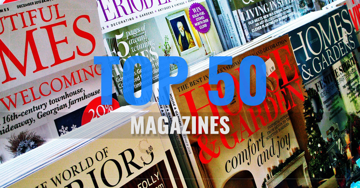 Top 50 most popular magazines in America in the second half of 2021